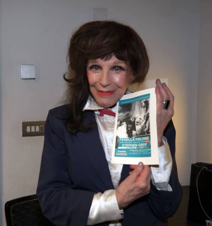 Fenella Fielding and the poster designed by Misty Moon's Ronnie Clark