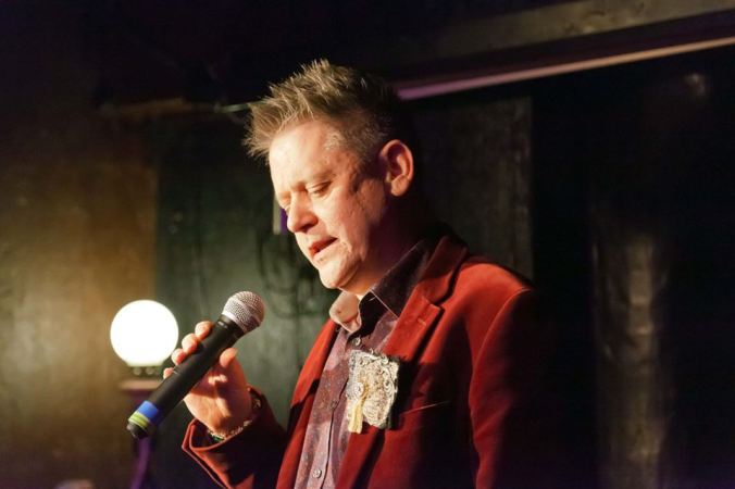 The Curator Stuart Morriss introducing the legend that is Robin Askwith