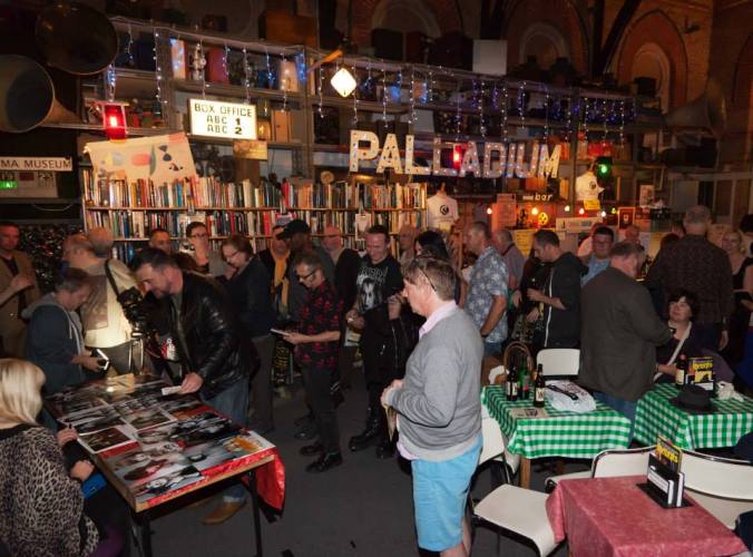 The queue for Fenella's signing at The Cinema Museum June 2015