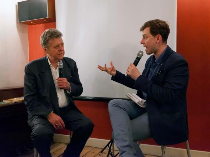 Nicholas Ball being quizzed by Chris Collins