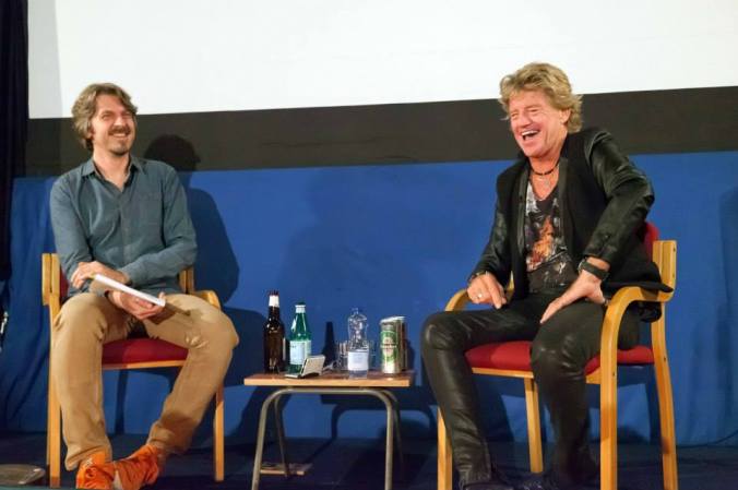 On stage at The Cinema Museum with Simon Sheridan and Robin Askwith