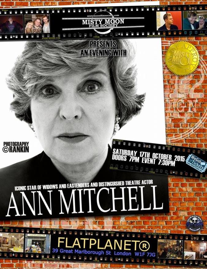 An Evening With Ann Mitchell. Poster designed by Ronnie Clark. Photograph copyright Rankin http://www.wegottickets.com/event/323924