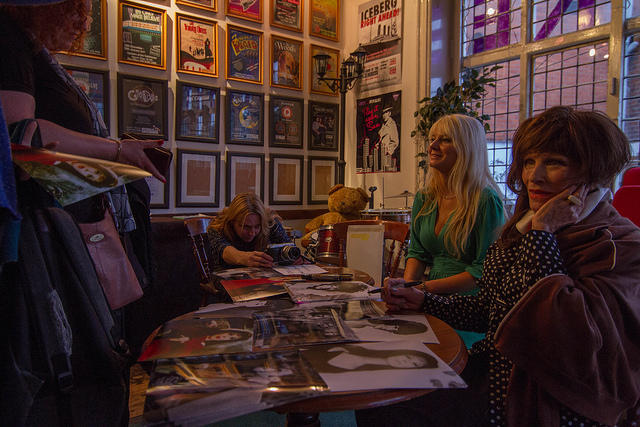 Fenella Fielding meeting and greeting her adoring fans