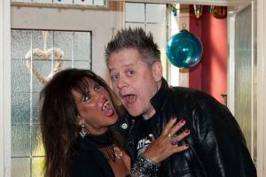 Clarissa gets a bite out of Frankie Abbott's stand in. Producer and Misty Moon Curator Stuart Morriss